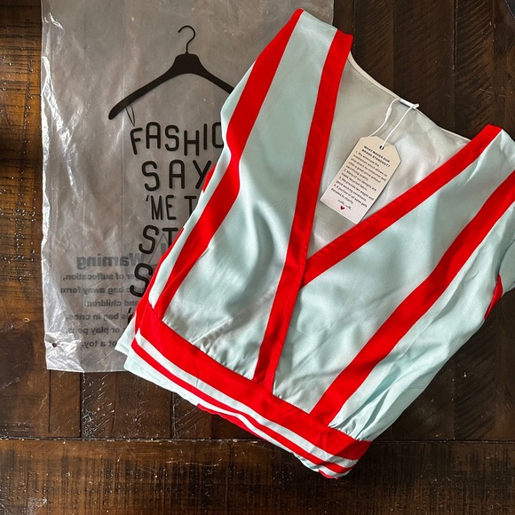 Short Sleeve Blue and Red Floral Maxi Dress - Picture 5 of 6